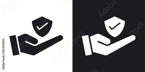 Protection icons in flat vector style