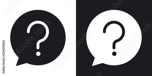 Question icons in flat vector style