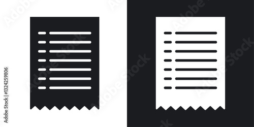 Receipt icons in flat vector style