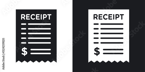Receipt icons in flat vector style