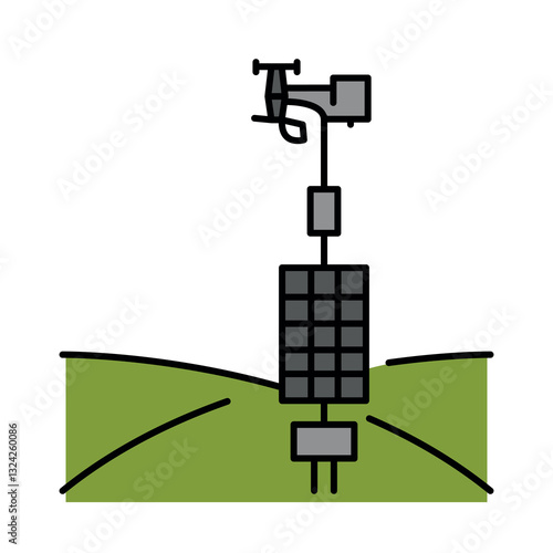 Weather Station  color line icon for digital and print projects.