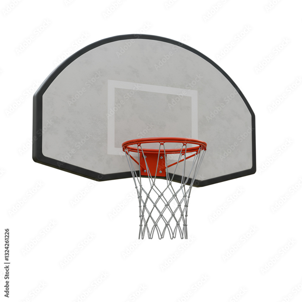 Naklejka premium Basketball Hoop Isolated on Transparent Background, Sporting Equipment