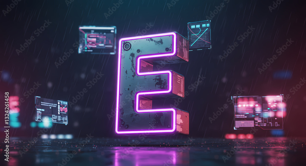 Obraz premium letter E