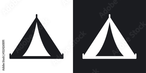 Tent icons in flat vector style