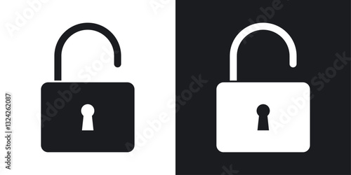 Unblocked icons in flat vector style