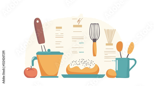 vector of a food blog with recipe cards