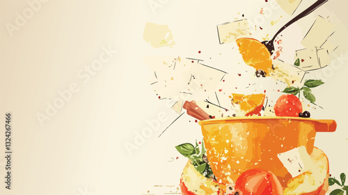 vector of a food blog with recipe cards