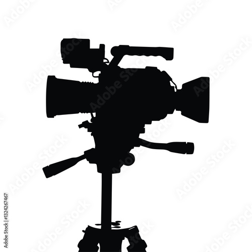 Video Camera silhouette white background