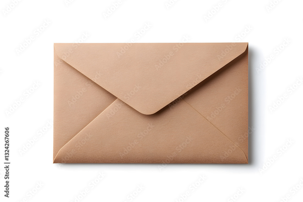 Realistic brown kraft paper envelope isolated on white Realistic brown kraft paper envelope isolated on white