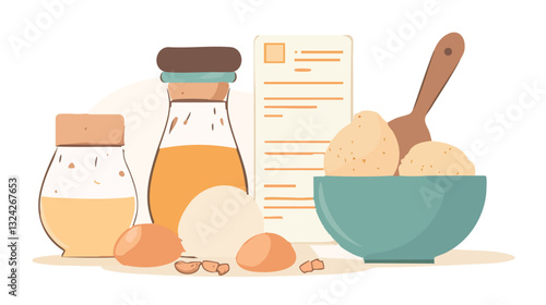 vector of a food blog with recipe cards