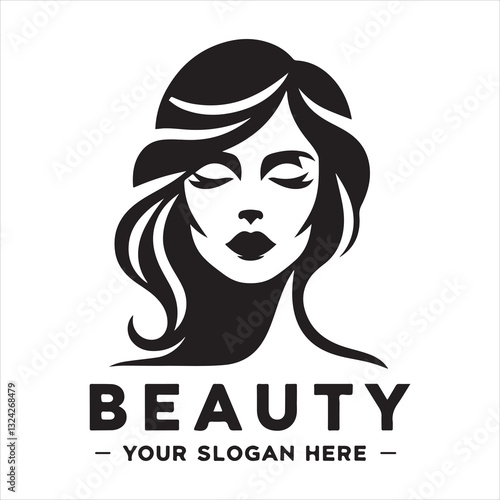Beauty woman face logo Classic Beauty Salon Logo silhouette vector