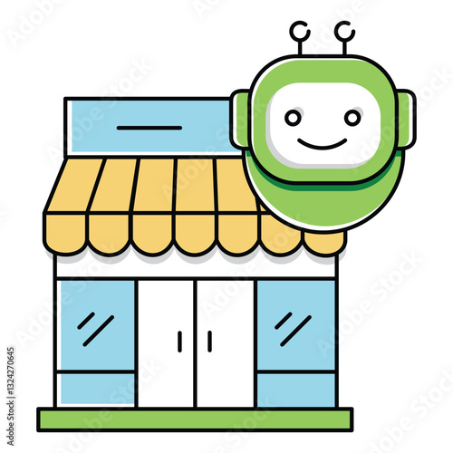 Retail Business and Market Ai Shop Vector Icon Design