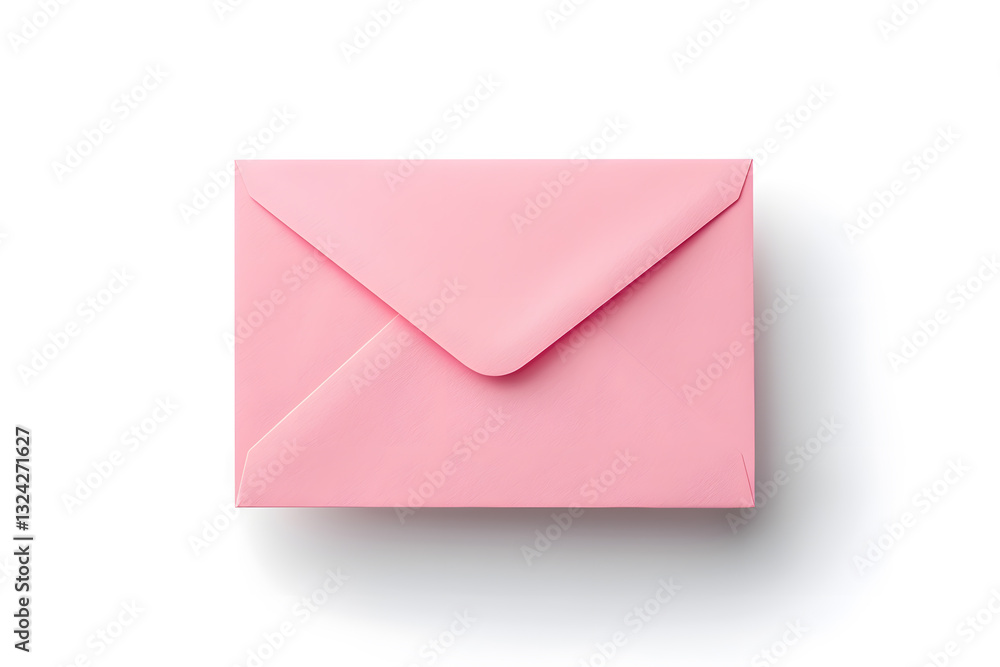 Pink kraft paper envelope for mailing mock up isolated on white backdrop Pink kraft paper envelope for mailing mock up isolated on white backdrop