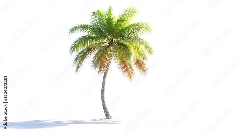 Obraz premium a coconut tree isolated on a white background