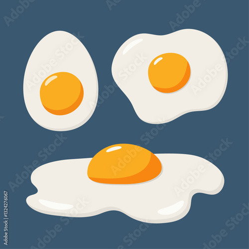 Eggs illustration. Breakfast concept. Vector illustration. Isolated on white background. Flat design.