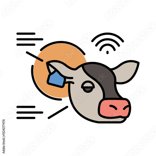 RFID Identification color line icon for digital and print projects.