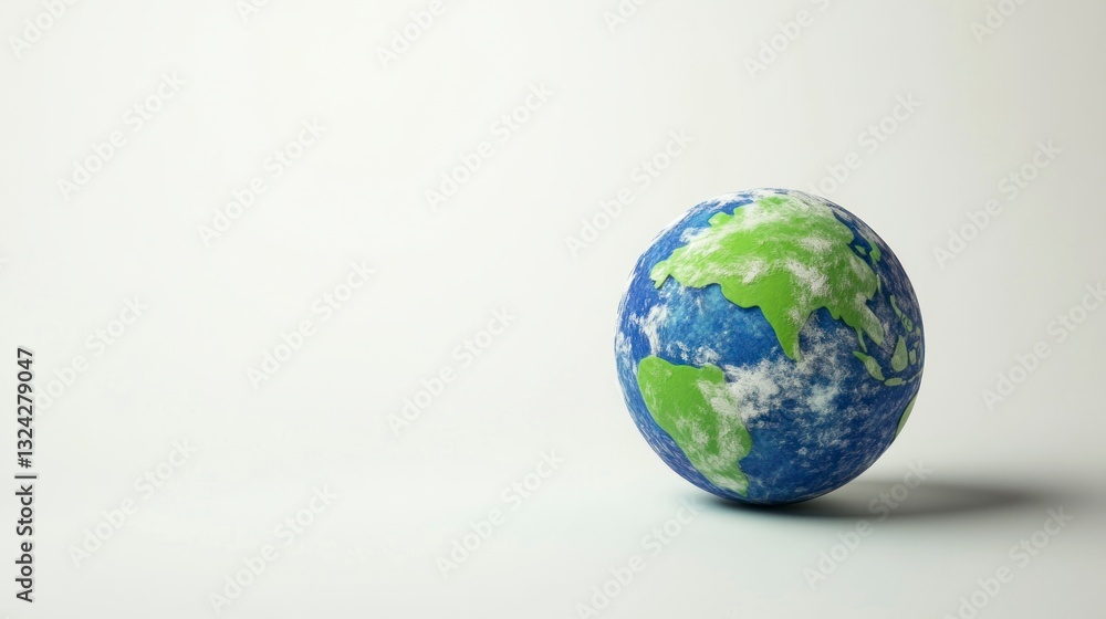 Earth Globe Model Showing Continents and Oceans on a Plain Background Earth Globe Model Showing Continents and Oceans on a Plain Background