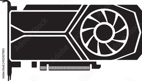 video card icon over white background. technology equipment concept. vector illustration
