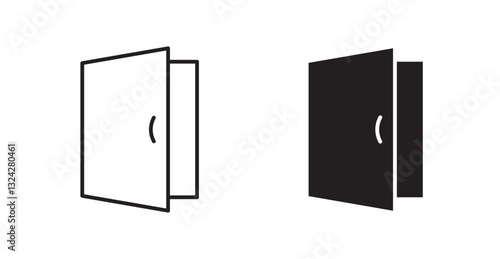 Open door icons graphics vectors designs