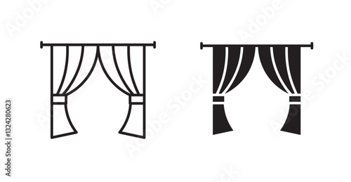 Curtain icons graphics vectors designs