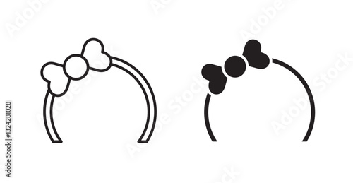 Hair tie icons graphics vectors designs