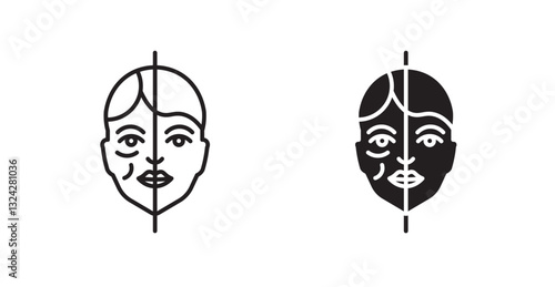 Facelifting procedure icons graphics vectors designs