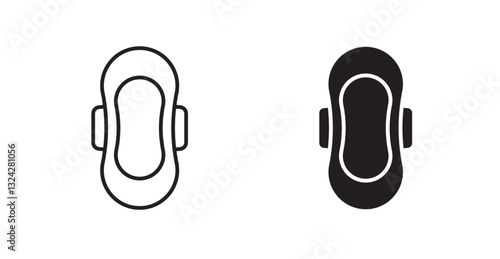 Feminine hygiene pad icons graphics vectors designs