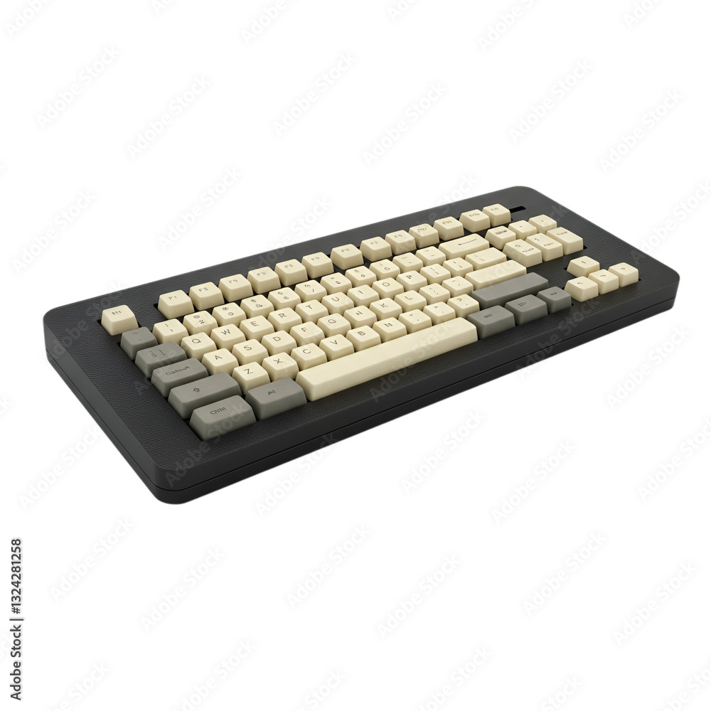 Ergonomic mechanical keyboard with custom keycaps and sleek design