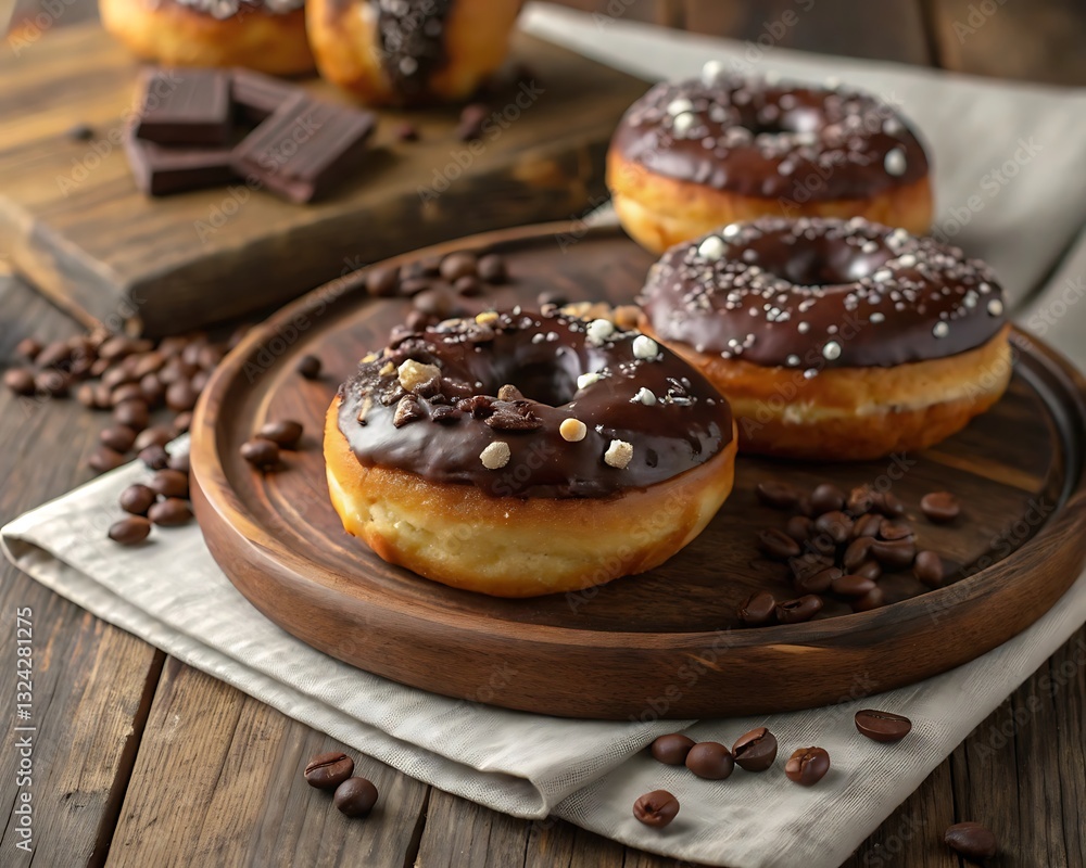 Decadent Chocolate Glazed Donuts with Coffee Beans – Perfect for Breakfast or Dessert Decadent Chocolate Glazed Donuts with Coffee Beans – Perfect for Breakfast or Dessert