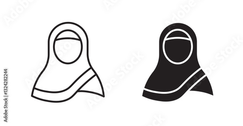 Muslim women icons graphics vectors designs