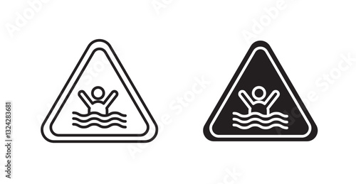 Risk of drowning warning signs graphics vectors designs