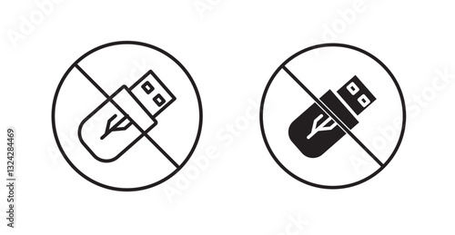 No USB flash drive sign graphics vectors designs