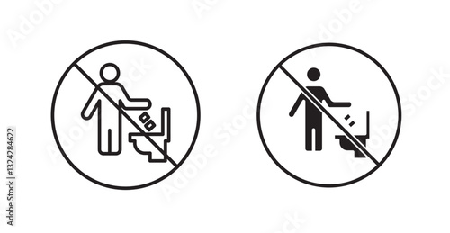 Do not litter in toilet sign graphics vectors designs