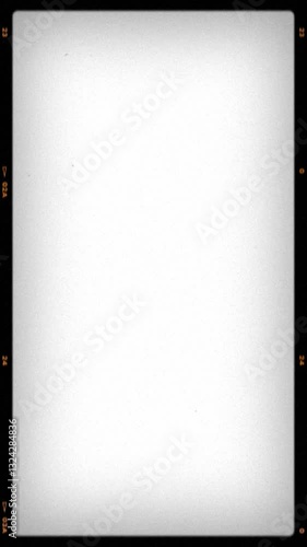 Blank Retro-Styled Film Frame with Sequential Numbers and Markings – Perfect for Vintage Vertical Video Production on Social Media. FL0063
