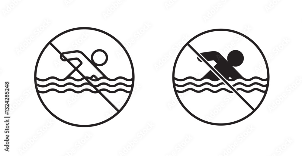 No swimming sign graphics vectors designs No swimming sign graphics vectors designs