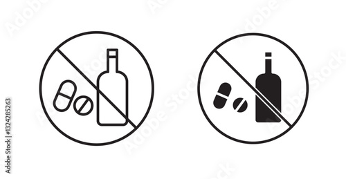 No drugs or alcohol sign graphics vectors designs