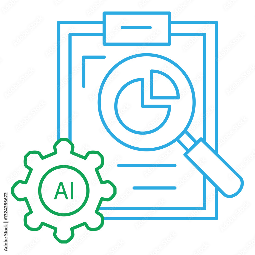 Data and Statistics Ai automation Analysis Vector Icon Design Data and Statistics Ai automation Analysis Vector Icon Design