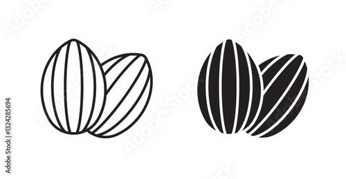 Almond icons graphics vectors designs
