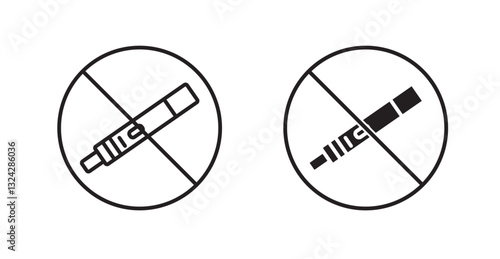 No vaping icons graphics vectors designs