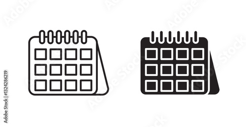 Table calendar icons graphics vectors designs