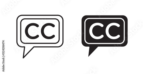 Closed caption icons graphics vectors designs