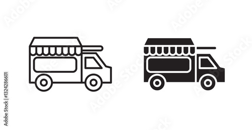 Food truck icons graphics vectors designs