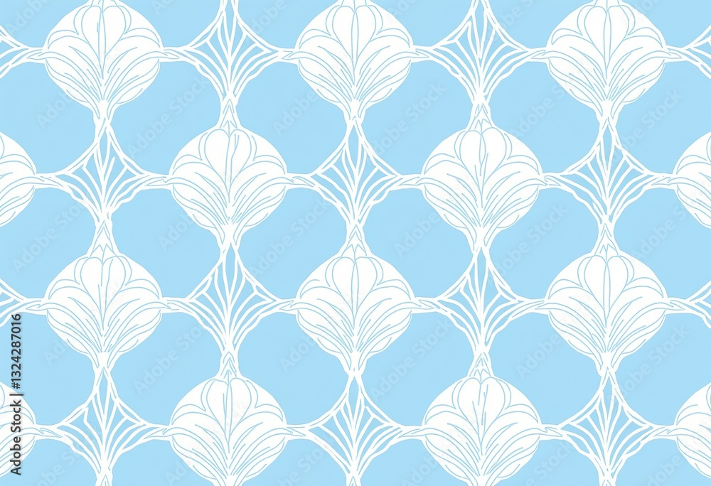 Elegant Japanese Motif: Enhance Your Space with this Blue and White S-Curve Floral Pattern, Perfect for Retro-Inspired Textiles, Wallpaper, and Home Decor on Sky Blue.
Elegant Japanese Motif: Enhance Your Space with this Blue and White S-Curve Floral Pattern, Perfect for Retro-Inspired Textiles, Wallpaper, and Home Decor on Sky Blue.