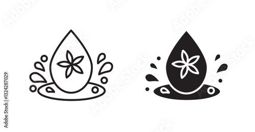 Essentials oil drop icons graphics vectors designs