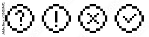 pixel warning icon. pixel icon