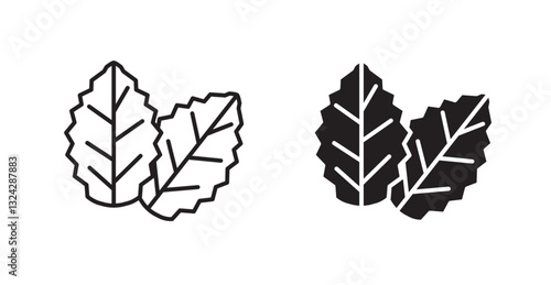 Tobacco leaves icons graphics vectors designs