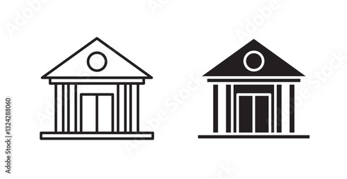 Bank building icons graphics vectors designs