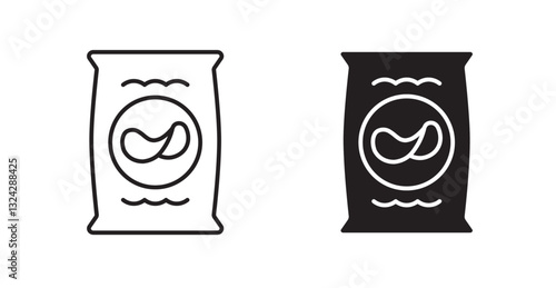 Potato chips icons graphics vectors designs