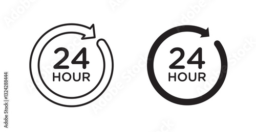 Twenty four hours icons graphics vectors designs