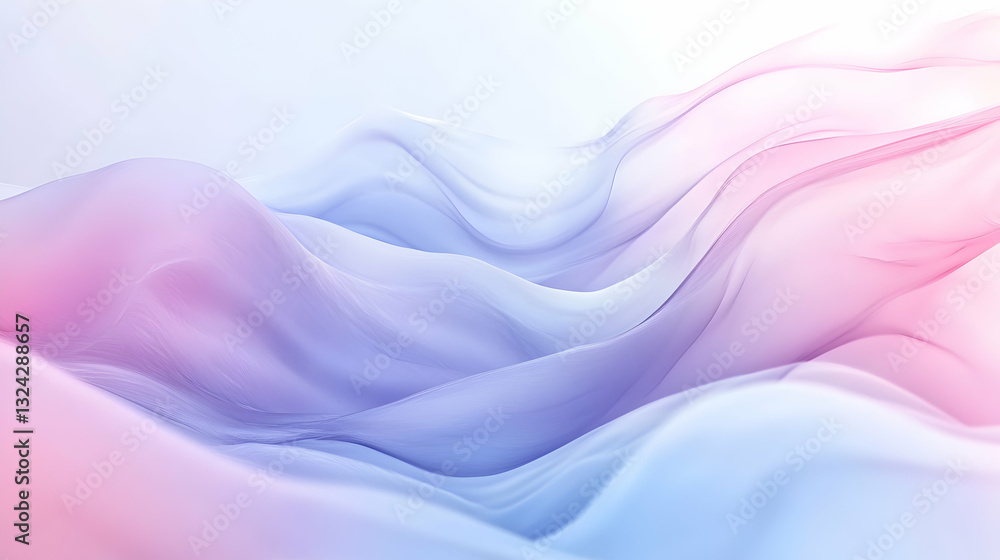 Obraz premium Abstract holographic flowing motion design, soft gradient color, smooth texture rendering